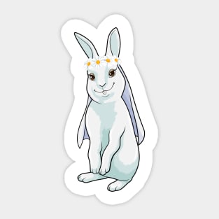 Bunny as Bride with Wreath of flowers Sticker